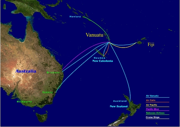 World Map Oceania Vanuatu